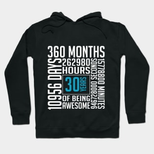 30 Years Old 30th Birthday Vintage Retro T Shirt 360 Months Hoodie